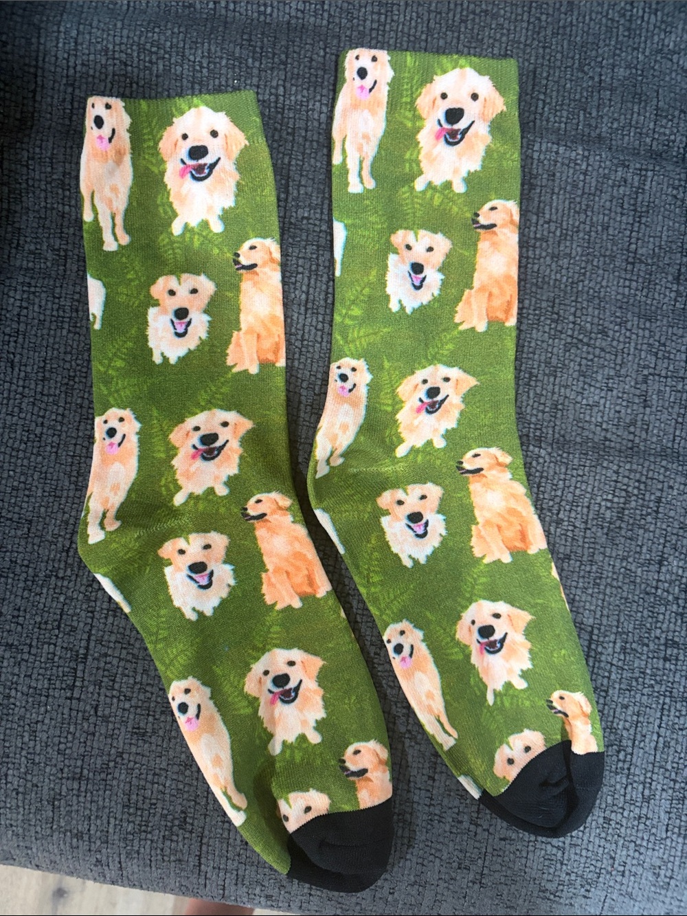 Green Golden Retriever Pattern Dog Socks - Unbranded women’s 6-10
